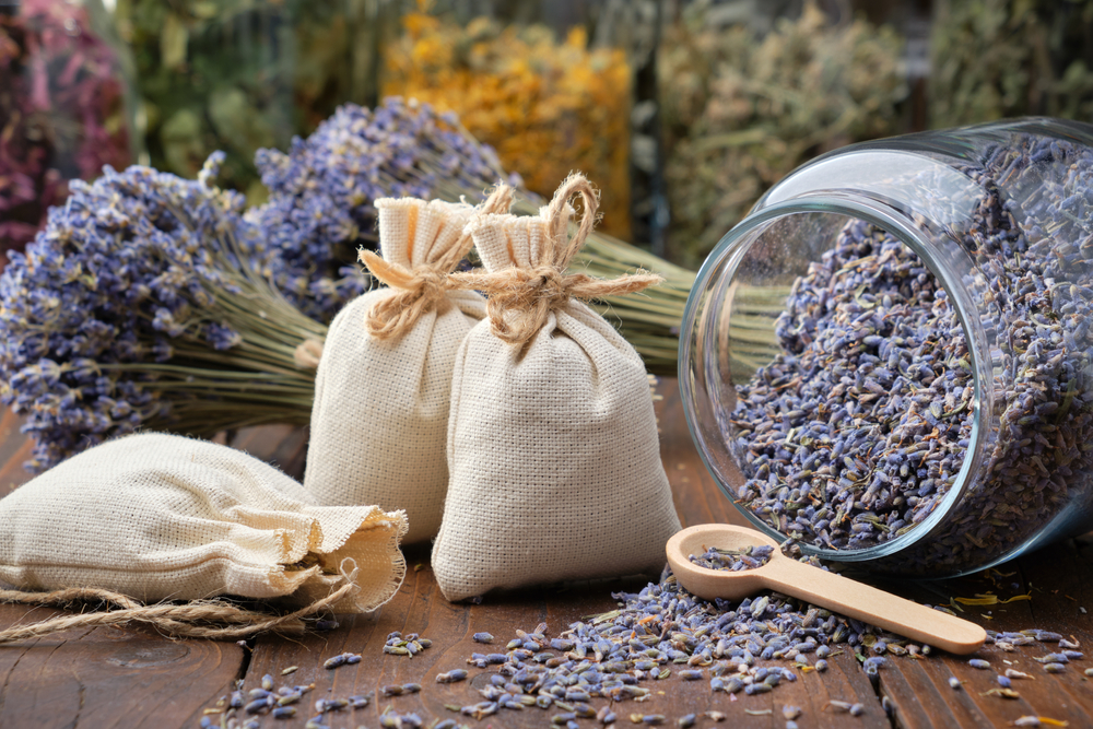 Bolsitas de lino con lavanda