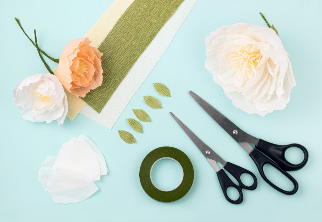 Flores de papel crepé Dia de la Madre