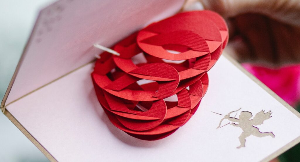 Cupido tarjeta de San Valentín