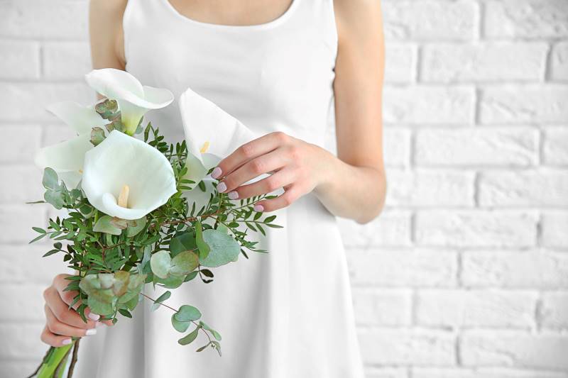 Ramo de novia con lirios de agua