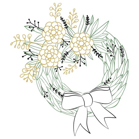 Wreath with ribbon