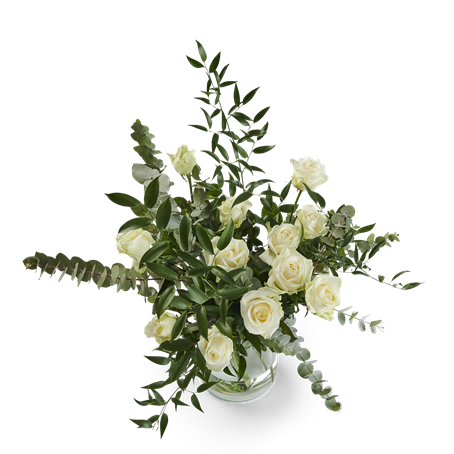 Bouquet with 12 white roses