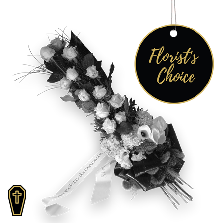 Funeral Sheaf with ribbon - Florist’s Choice