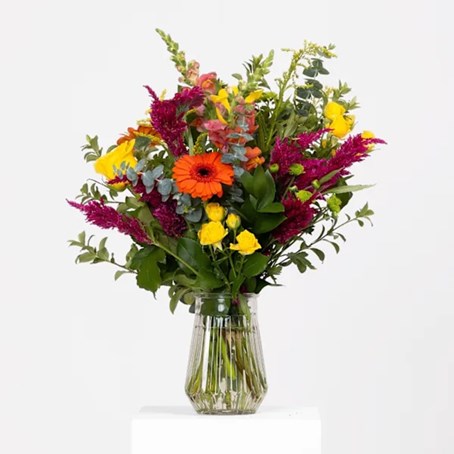Seasonal Bright Bouquet in Vase