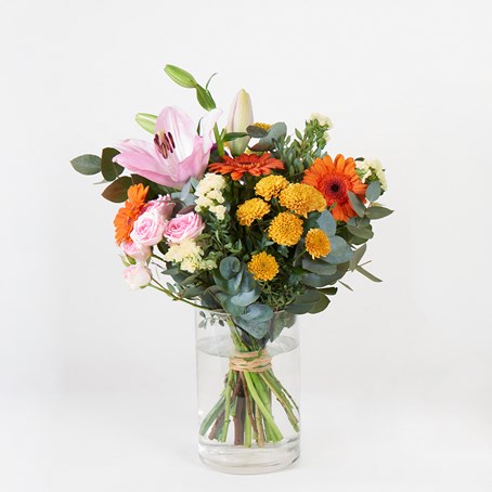 Floral connection - multicolored bouquet with liliums