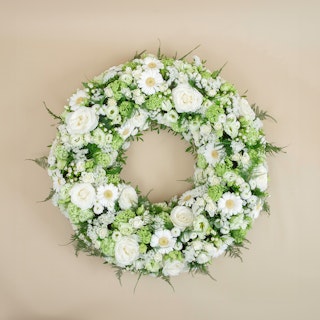 Corona Funeraria Blanca y Verde