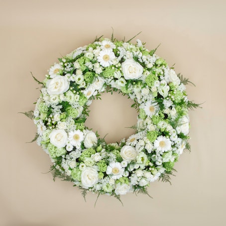 Corona Funeraria Blanca y Verde