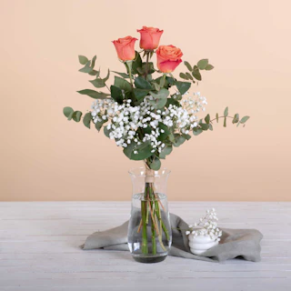 Ramo de 3 rosas naranja