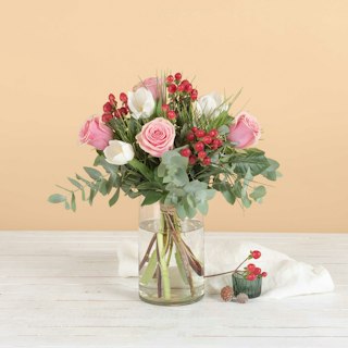 Rosas y tulipanes